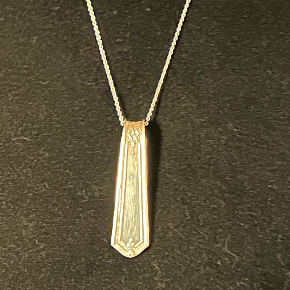 Silver spoon handle necklace 19”